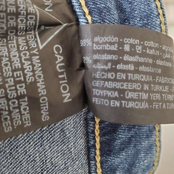 Zara The Low Rise Bootcut Jeans Blue Button Fly Frayed Hem Size 10 NWT - Picture 12 of 13